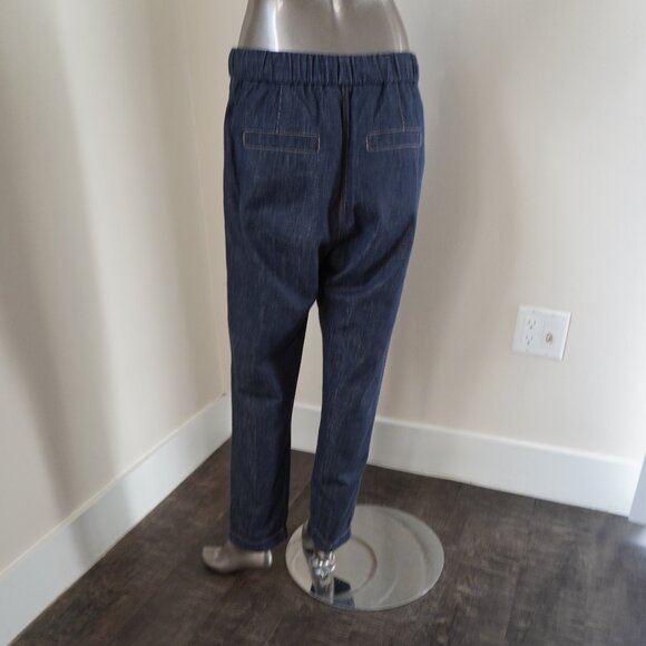 Brunello Cucinelli Monili Jeans Blue Cargo Denim Drawstring Relaxed Fit Size 6 - Picture 7 of 10